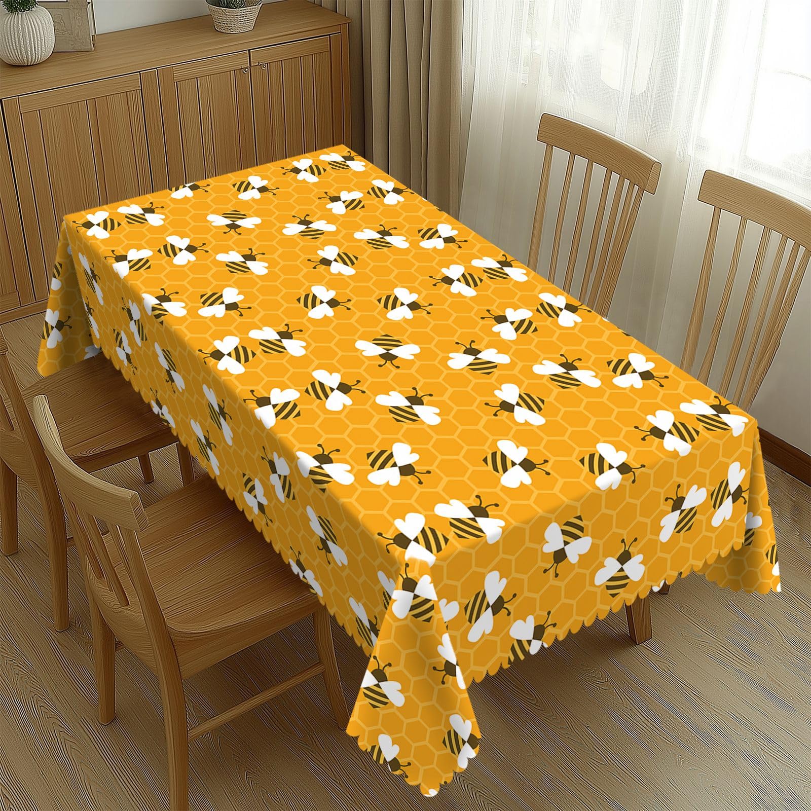 Outdoor Furniture Yellow - Bumble Bees Tablecloths Yellow Bee Polyester
