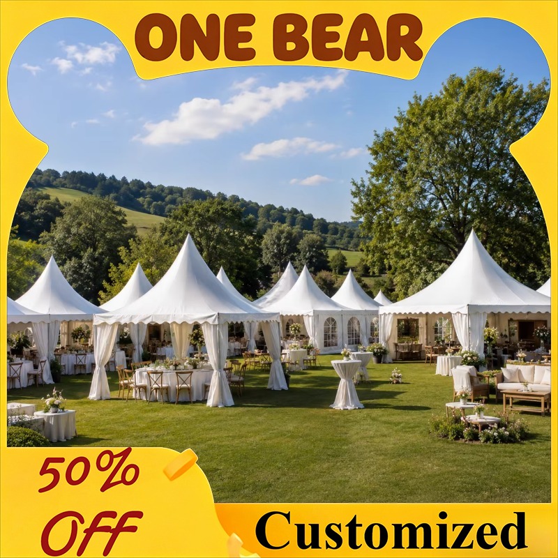 Outdoor Furniture Exhibition - Customizable White Pagoda Tent Peak Top