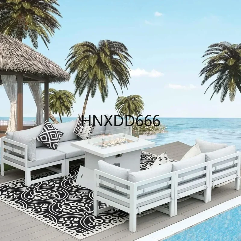 7-Piece Aluminum Outdoor Patio - Outdoor Furniture Fire Pit Set ulasan dan harga