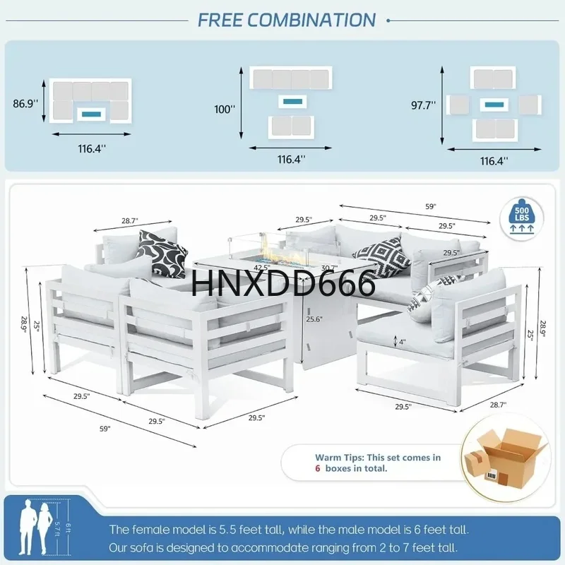 7-Piece Aluminum Outdoor Patio - Outdoor Furniture Fire Pit Set ulasan dan harga