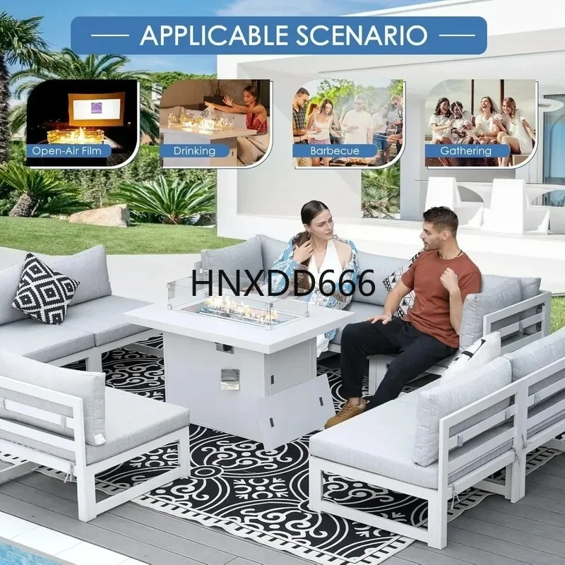7-Piece Aluminum Outdoor Patio - Outdoor Furniture Fire Pit Set ulasan dan harga