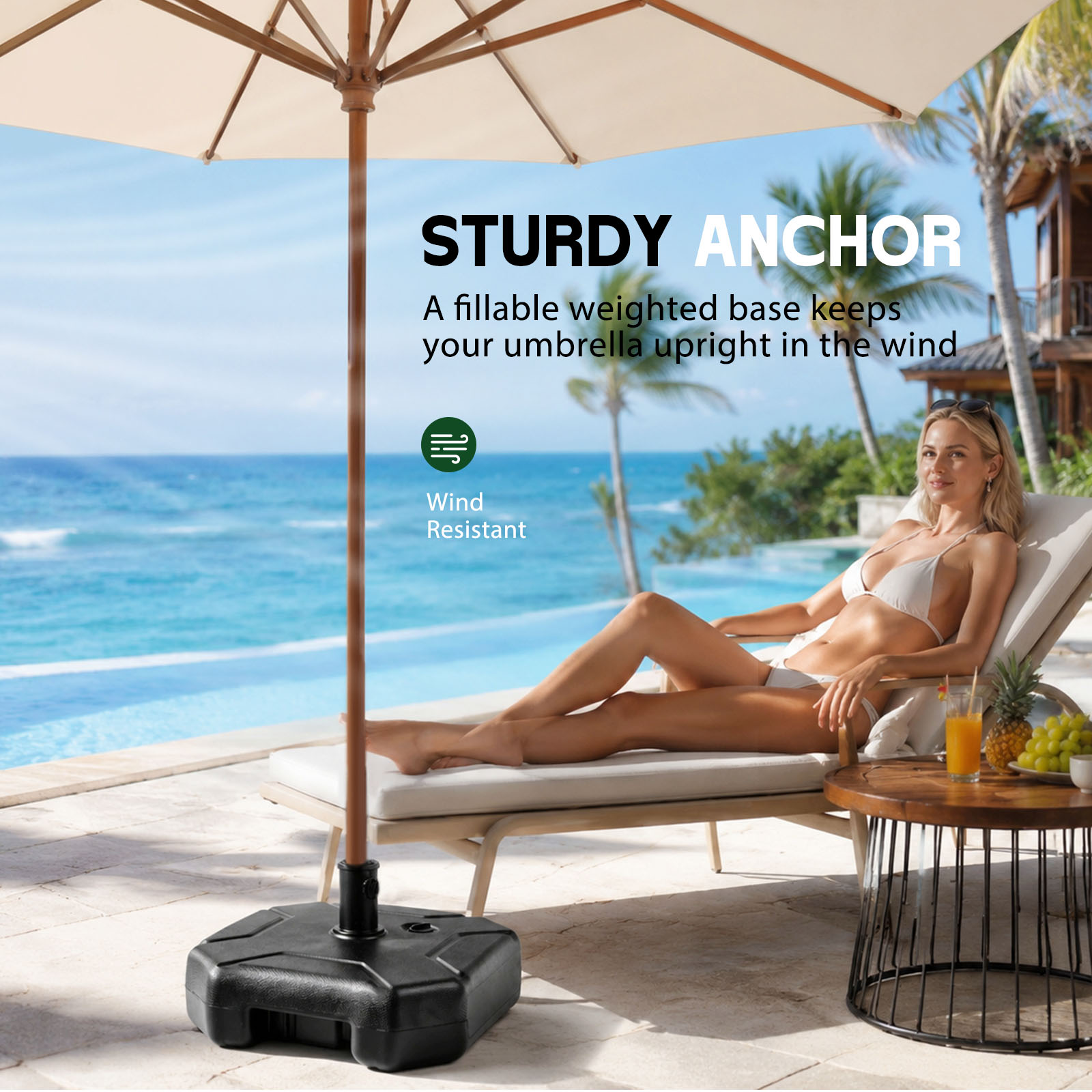 Fillable Patio Umbrella Base S - Outdoor Furniture Sunbrella ulasan dan harga