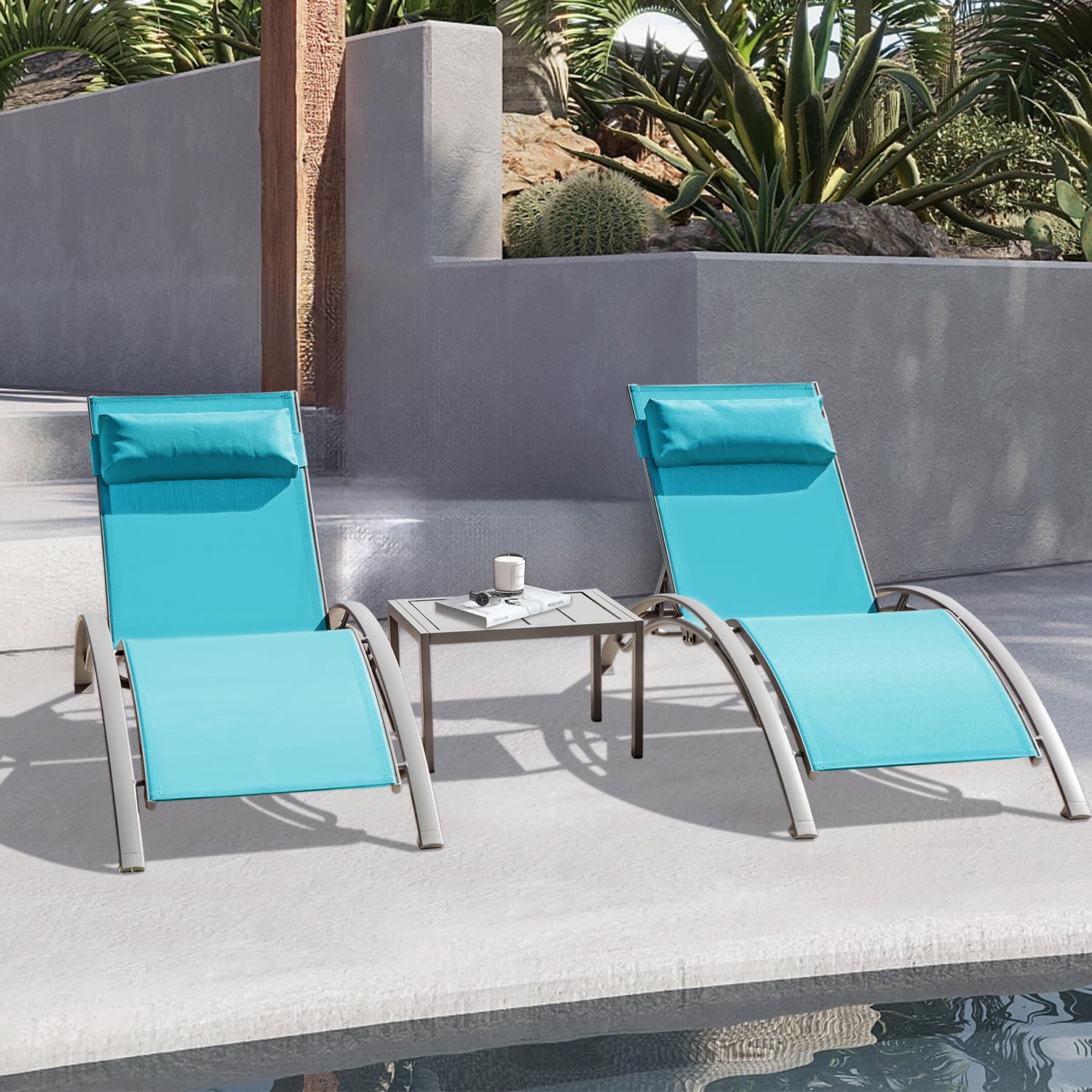 Adjustable Aluminum Outdoor Ch - Deck Chair Lounger ulasan dan harga