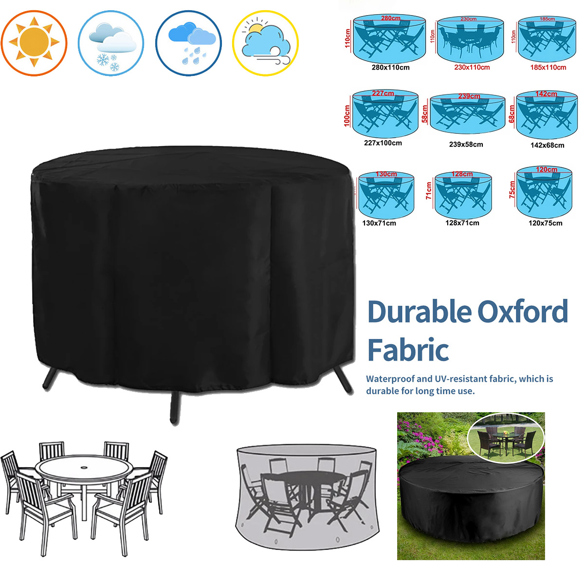Round Cover Round Outdoor Gard - Outdoor Furniture Sunbrella ulasan dan harga