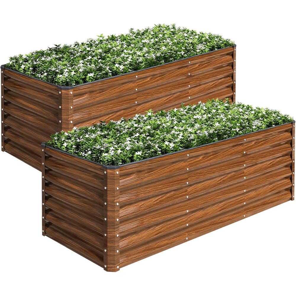2-Pack 6x2x2T Galvanized Raise - Planter Raised Metal ulasan dan harga