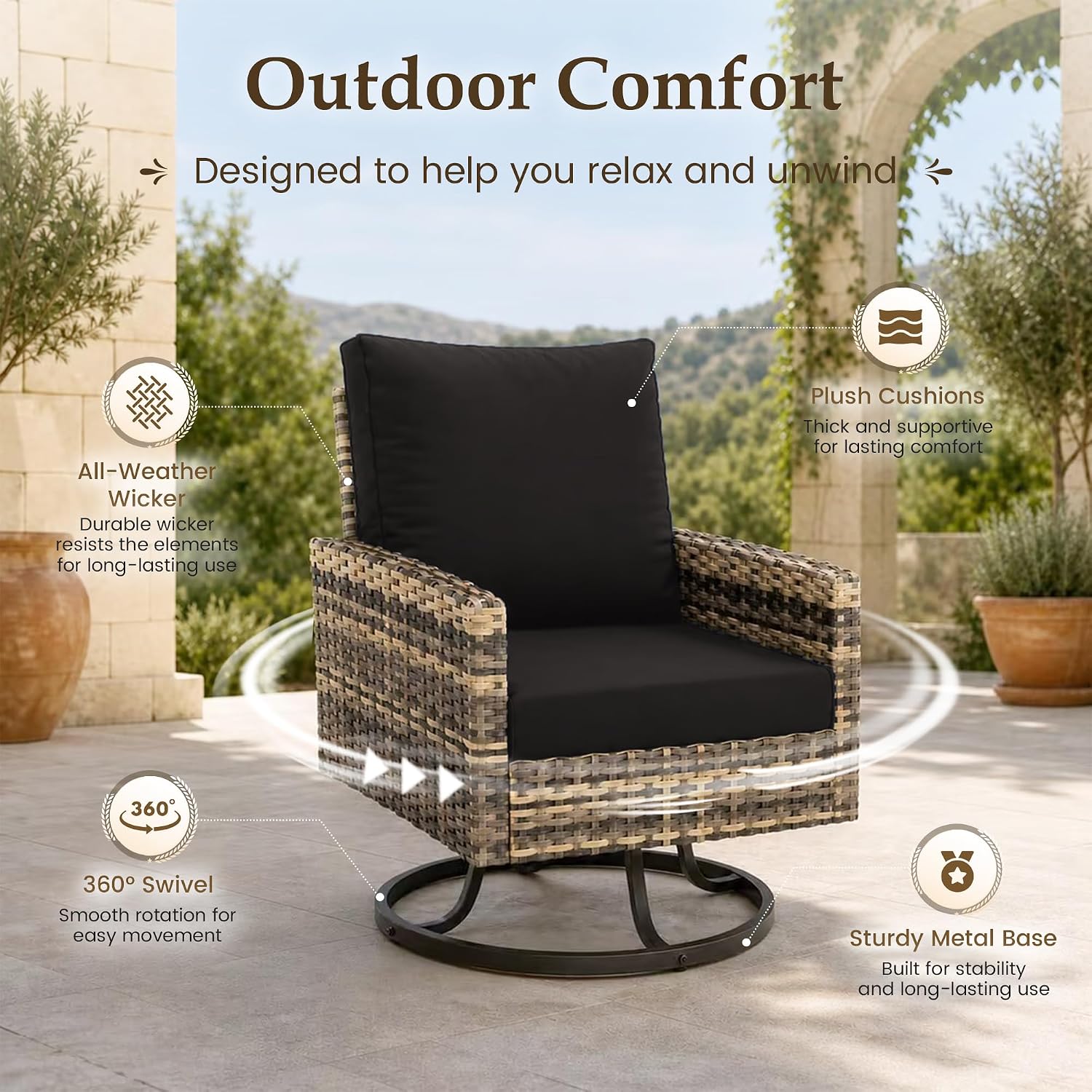 7-Piece Patio Furniture Set wi - Outdoor Furniture Yellow ulasan dan harga