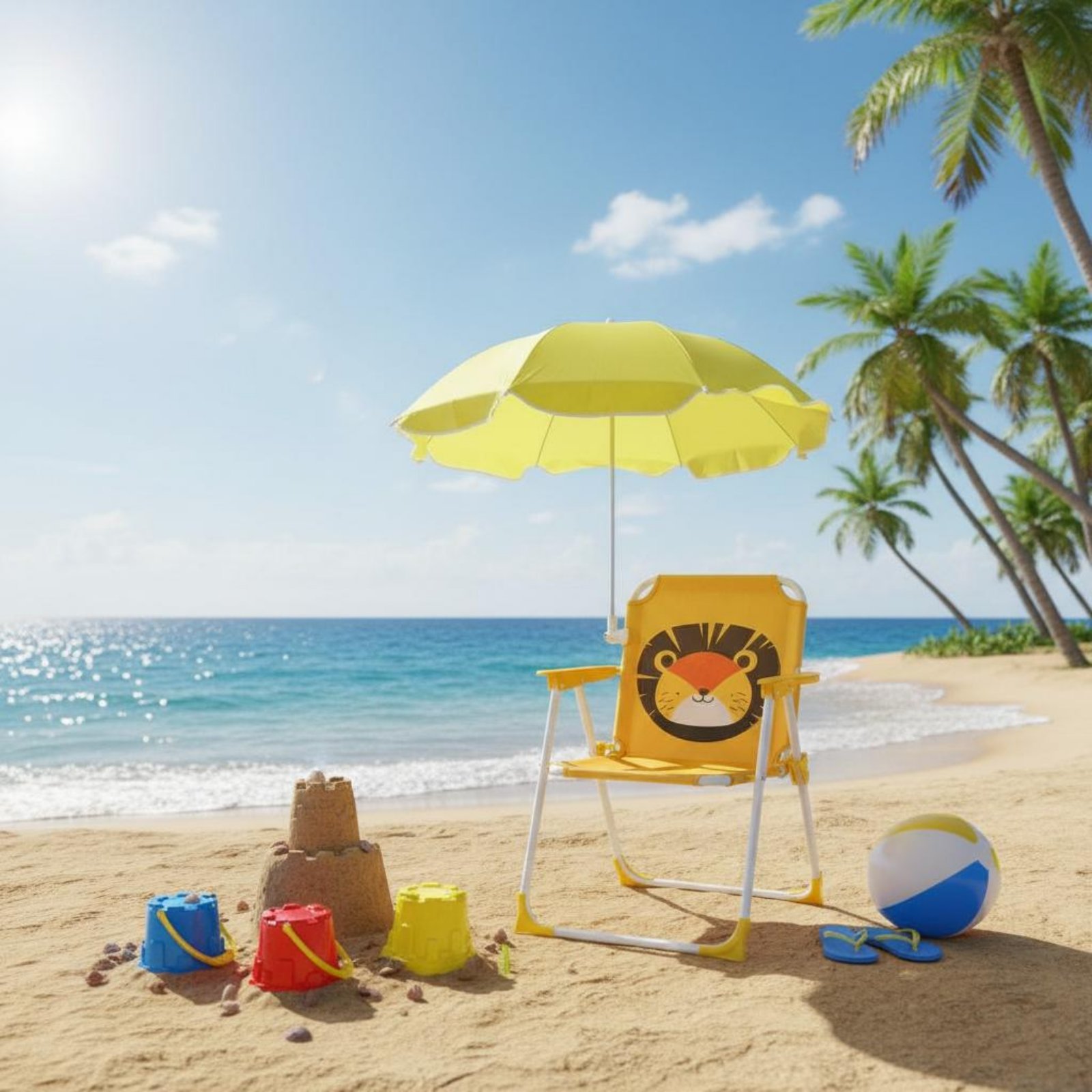 Kids Beach Chair with Umbrella - Outdoor Furniture Sunbrella ulasan dan harga