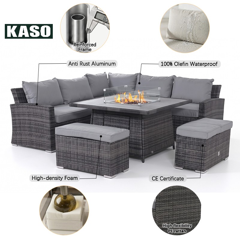 Patio Fire Pit  Aluminum Frame - Outdoor Furniture Fire Pit Set ulasan dan harga