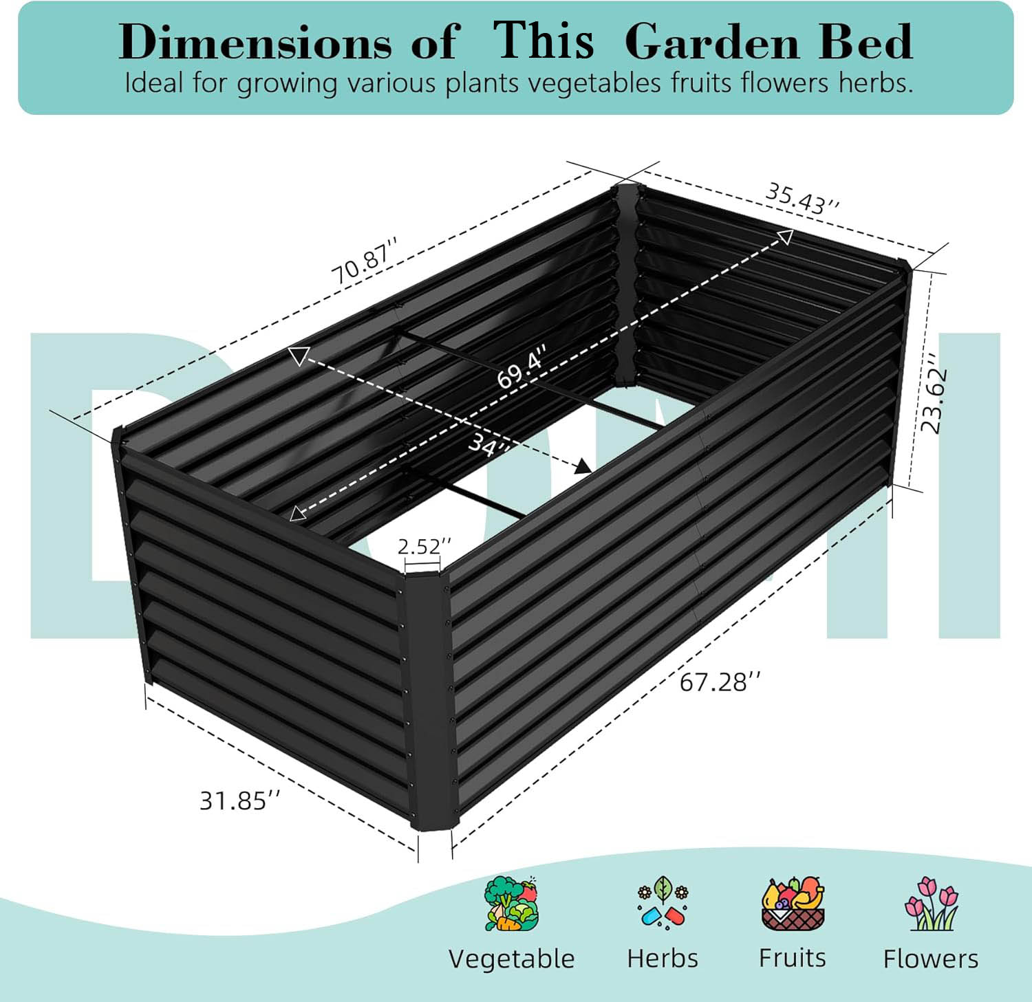 6x3x2ft Galvanized Raised Gard - Planter Raised Metal ulasan dan harga