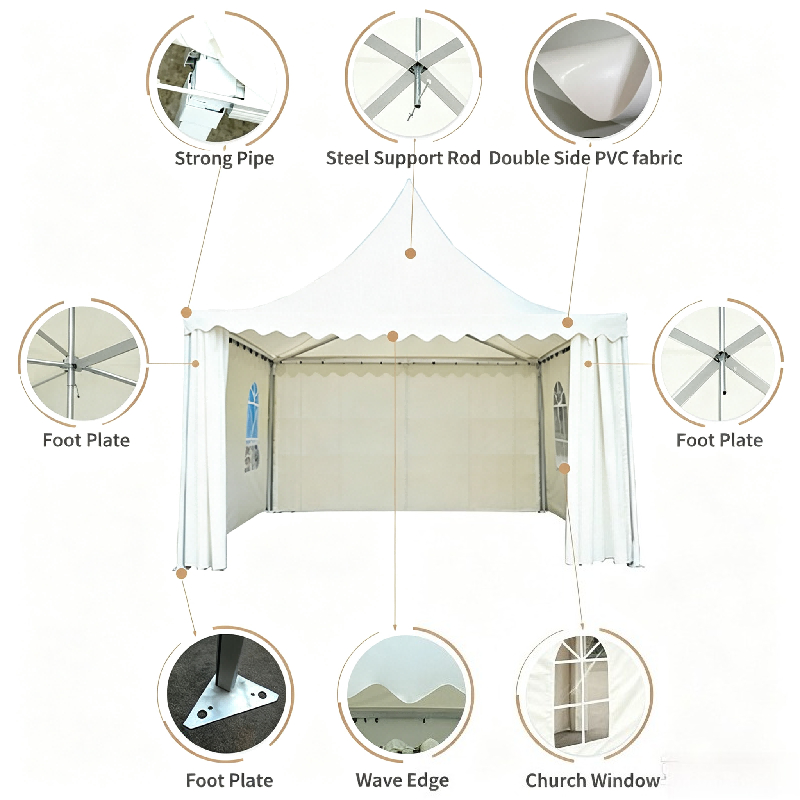 Custom Size White Pagoda Shape - Outdoor Furniture Exhibition ulasan dan harga
