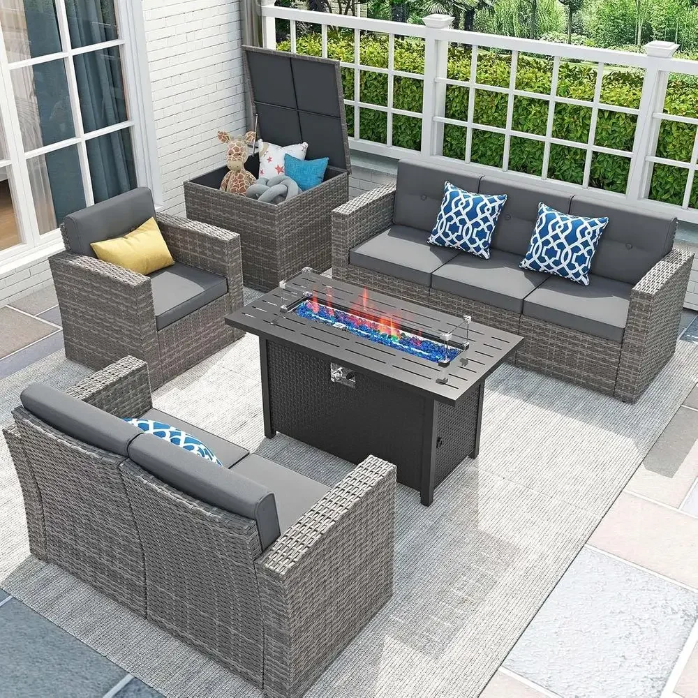 8-Piece Patio Furniture Set wi - Outdoor Furniture Fire Pit Set ulasan dan harga