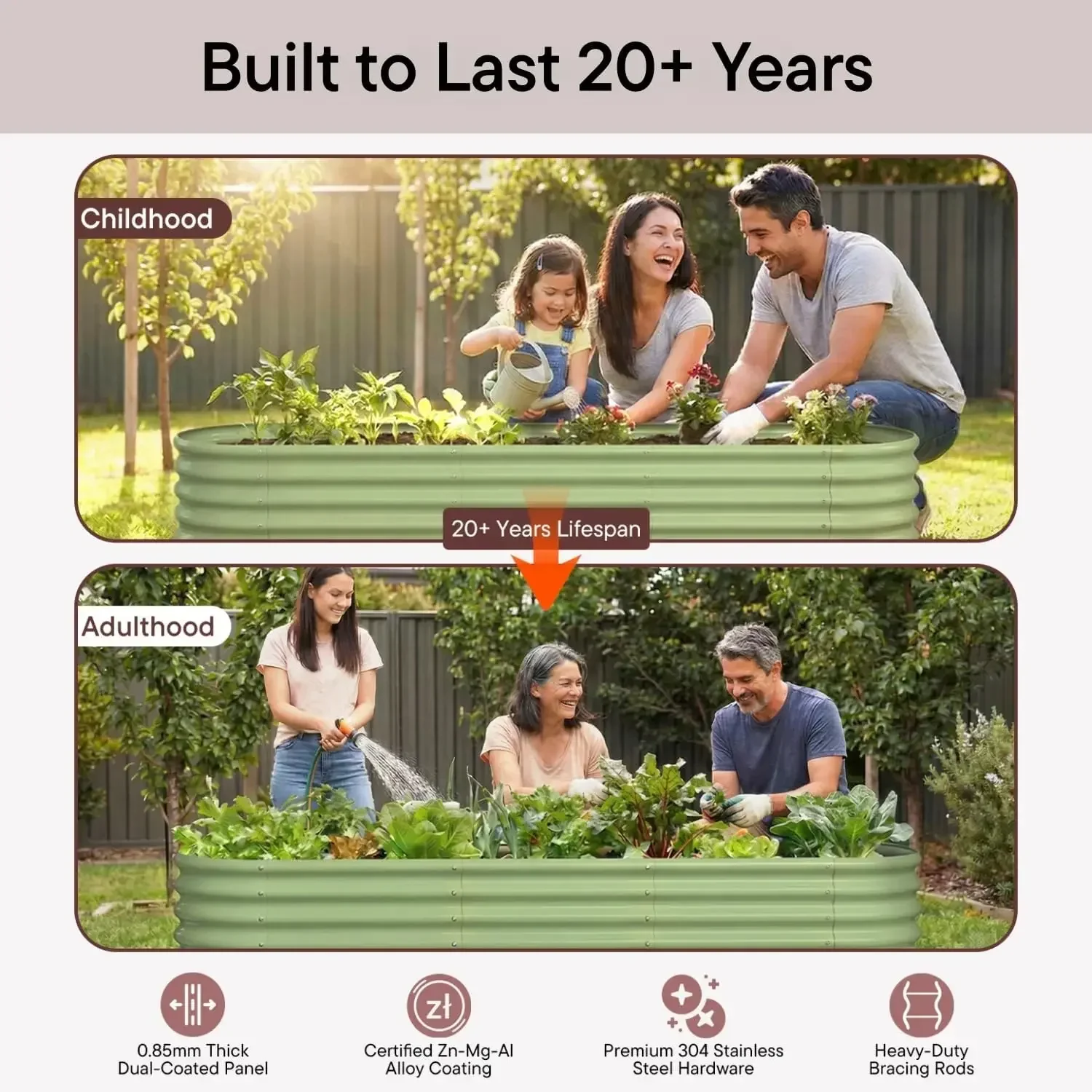 2-Pack Galvanized Raised Garde - Planter Raised Metal ulasan dan harga