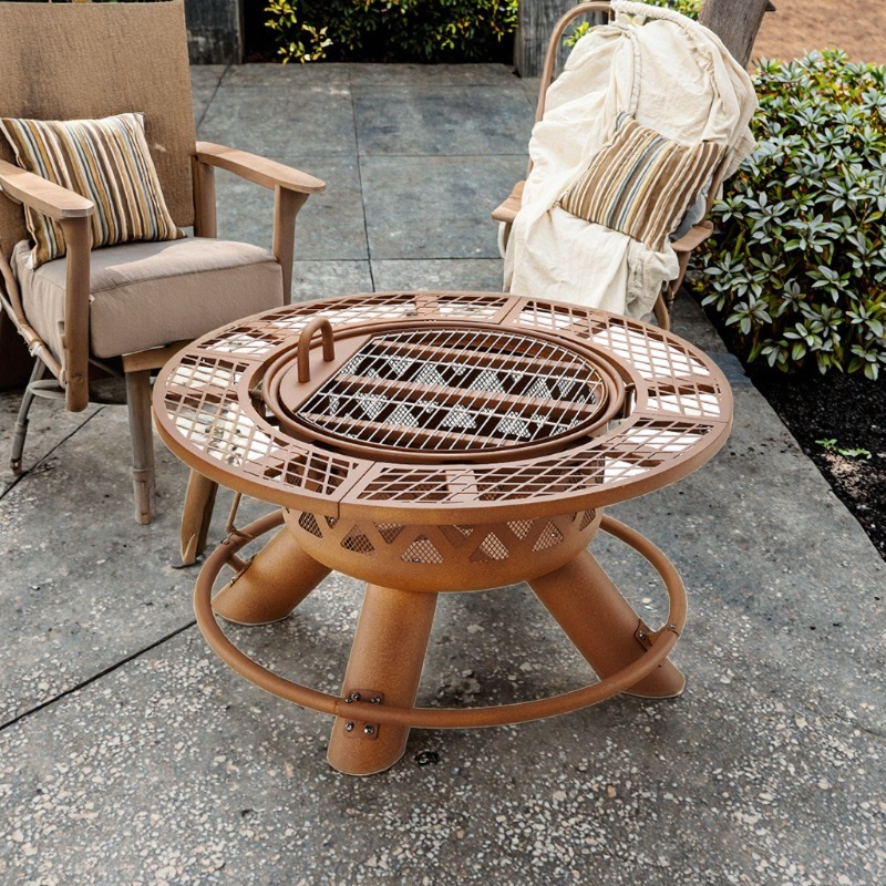 2026 Modern Outdoor Steel Char - Outdoor Furniture Fire Pit Set ulasan dan harga