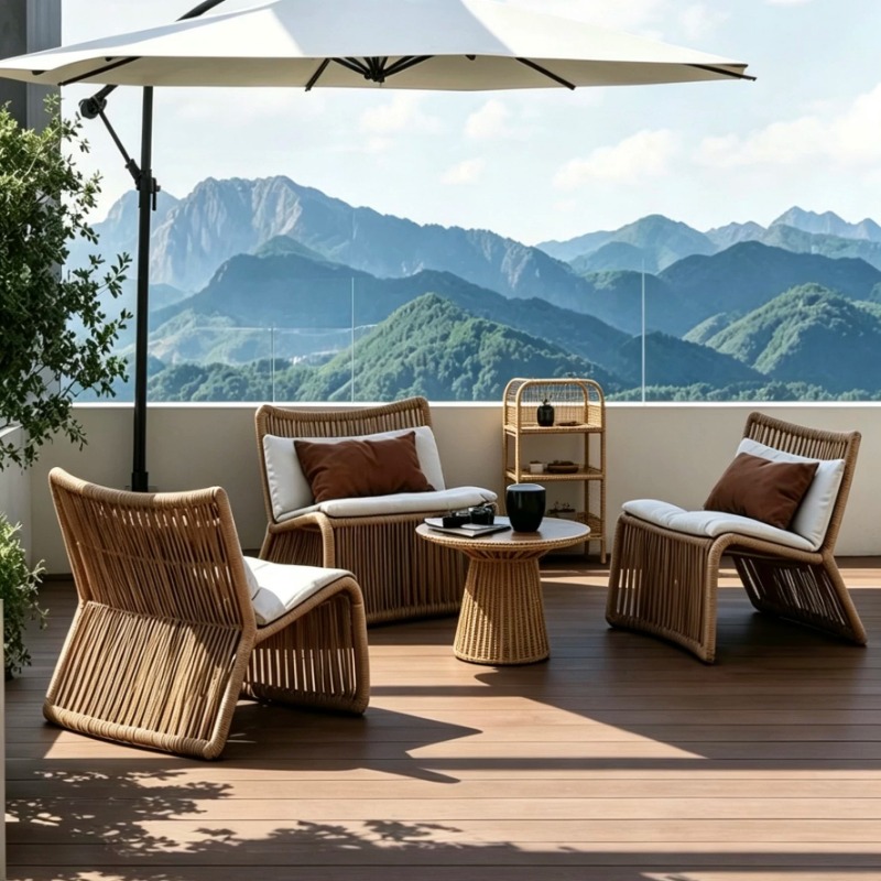Nordic outdoor rattan rattan c - Outdoor Furniture One Piece ulasan dan harga