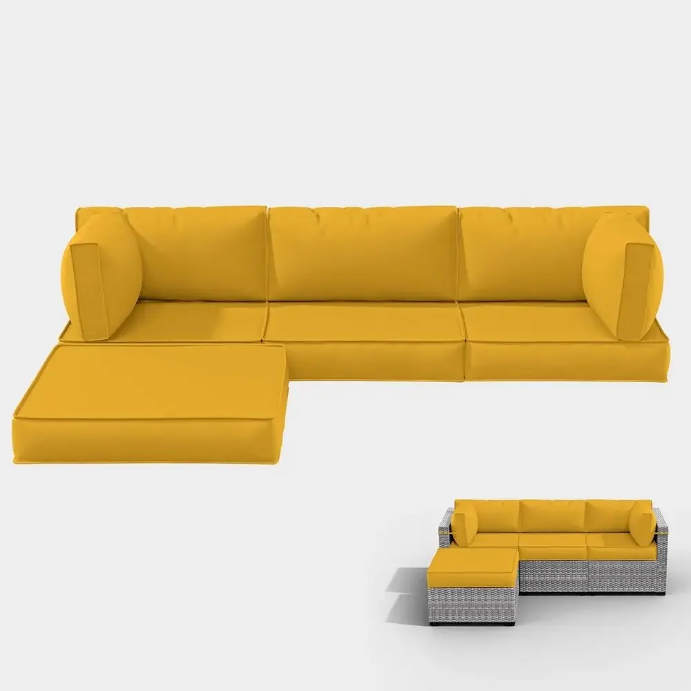 5-Pillow Outdoor Patio Furnitu - Outdoor Furniture Yellow ulasan dan harga
