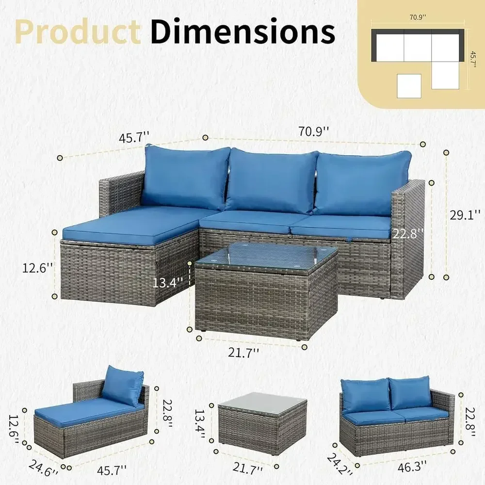 4-Piece Outdoor Wicker Patio F - Outdoor Furniture Fire Pit Set ulasan dan harga