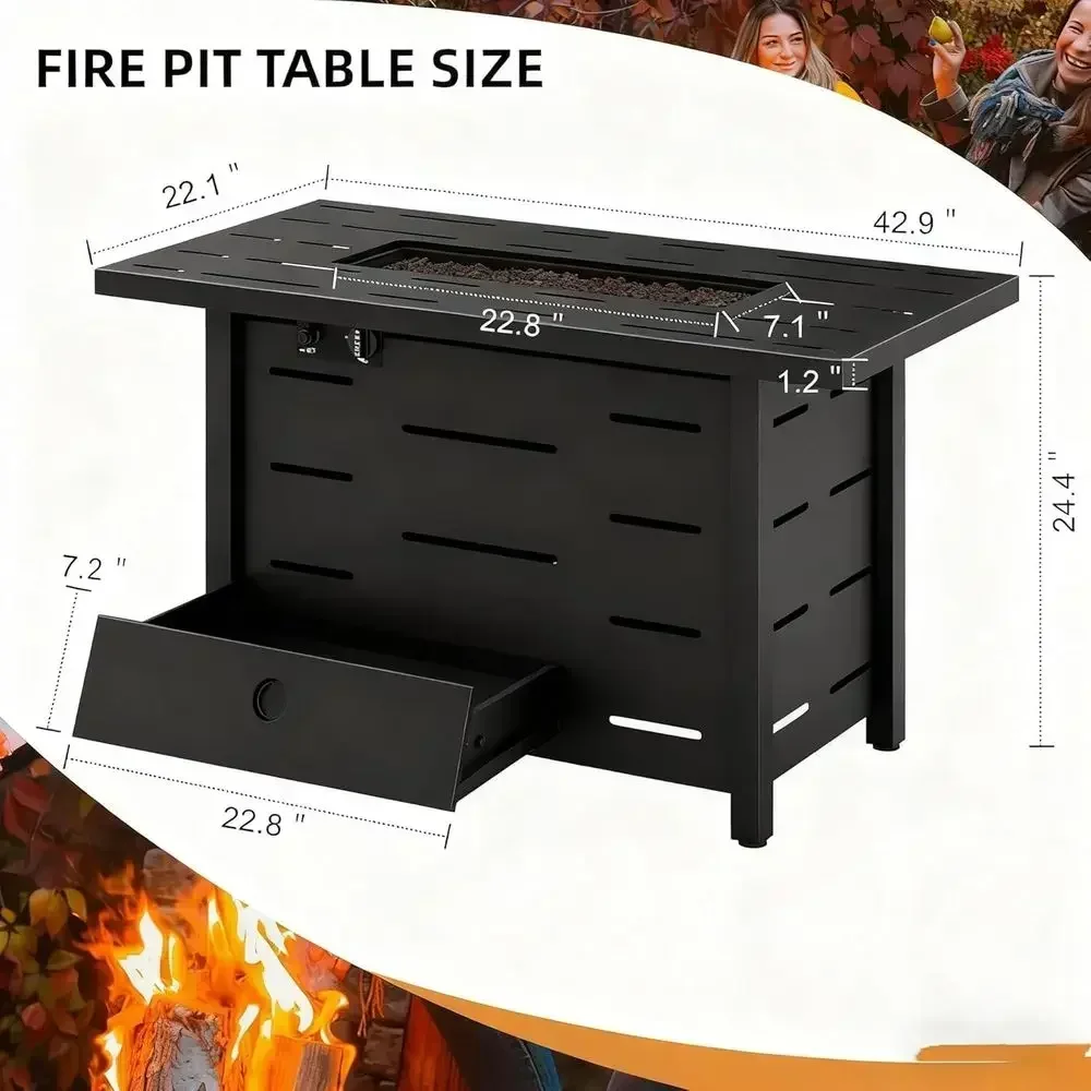 4-Piece Outdoor Wicker Patio F - Outdoor Furniture Fire Pit Set ulasan dan harga